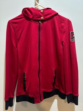 Ralph Lauren Red and Black Zip-Up Hoodie